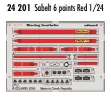 Eduard EDU24201 Sabelt 6-Point Red Seatbelts 1/24