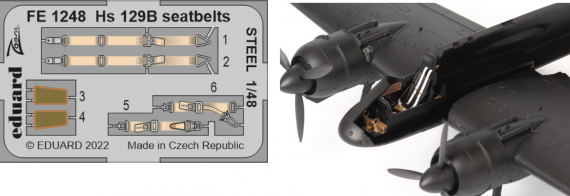 1/48 Hs 129B seatbelts STEEL