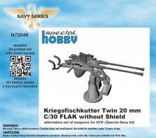 1/72 Kriegsfischk. Twin 20mm C/30 FLAK with o Shield