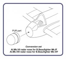 1/72 Beaufighter IF&VIF  radar nose (HAS)