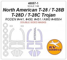 1/48 North-American T-28 Trojan wheels and canopy paint masks