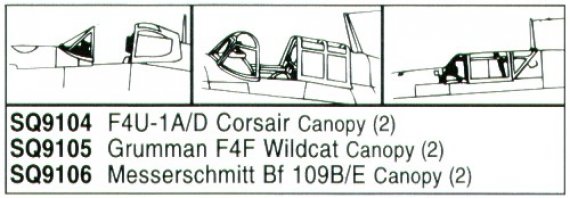 Squadron Canopies F4F-4 Wildcat Mk.4 1/72 x2