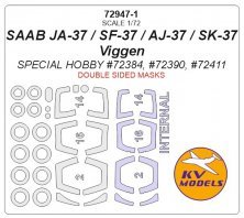 1/72 Saab JA-37 Viggen Double sided and wheels masks