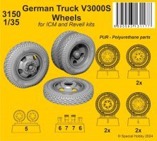 1/35 German Truck V3000S Wheels for ICM & Revell