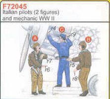 CMK 1/72 2 Pilotes Italiens WWII + M�canicien