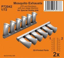1/72 Mosquito Exhausts with 2-stage Merlins