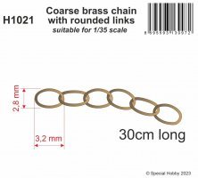Coarse brass chain with rounded links 1/35 30 cm