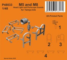 1/48 M5 and M8 Head Light & Periscope Guards for Tamiya