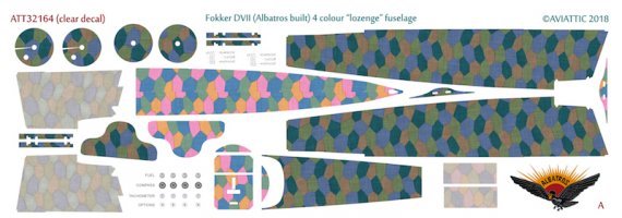 1/32 Fokker D.VII 4 colour lozenge fuselage