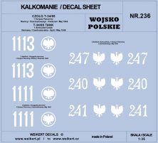 1/35 Polish Army T-34/85 1st Arm.Corps, April/May decal
