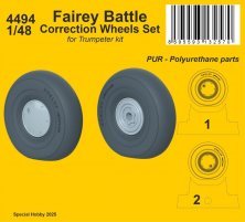 1/48 Fairey Battle Correction Wheels Set for Trumpeter