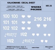 1/48 Polish Army T-34/85 RUDY 102, 1st Arm.Brigade decal