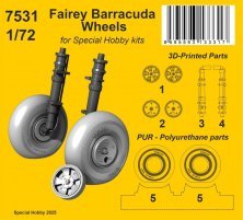 1/72 Fairey Barracuda wheels for Special Hobby