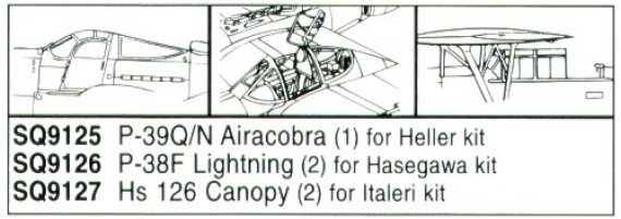Squadron Canopies P-39Q/N Airacobra 1/72 Heller