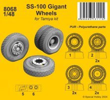 1/48 SS-100 Gigant Wheels for Tamiya