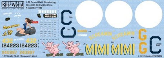 1/72 Consolidated B-24D Liberator 308th BG/373rd BS 389th BG/565