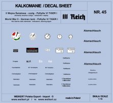 1/16 PzKpfw. VI TIGER I interior tank elements decal