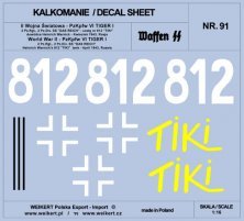 1/16 PzKpfw. VI TIGER I 812 tank TIKI H.Warnick decal