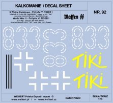 1/16 PzKpfw. VI TIGER I 833 tank TIKI H.Warnick decal