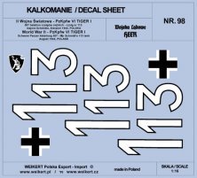 1/16 PzKpfw. VI TIGER I 113 Mjr Schmidt, 1944 decal