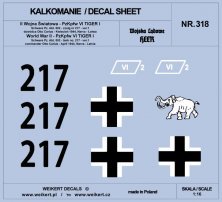 1/16 TIGER I Otto Carius 217 Schw. April 1944 decal