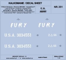1/16 US ARMY Tank Sherman M4A3E8, Lucky Eight decal