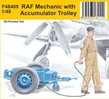 1/48 RAF Mechanic with Accumulator Trolley