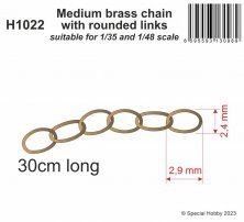 Medium brass chain with rounded links 1/35 & 1/48