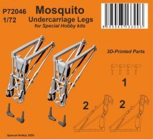1/72 Mosquito Undercarriage Legs for Special Hobby