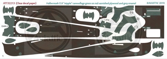 1/32 Halberstadt CL.II stipple camouflage green on red varnished