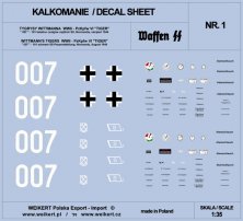 1/35 TIGER I 007 101st SS, Normandy, August 1944 decal