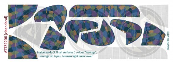1/32 Halberstadt CL.II tail surfaces 5 colour lozenge