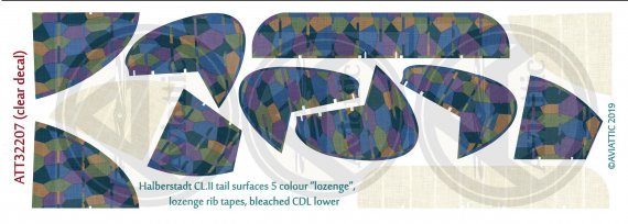 1/32 Halberstadt CL.II tail surfaces 5 colour alternative palet