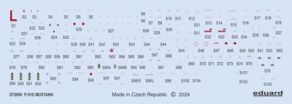 1/72 Decal P-51D stencils for Eduard