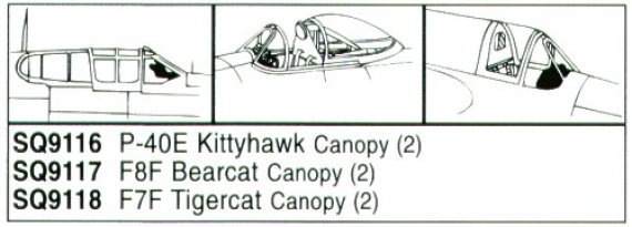 Squadron Canopies F8F Bearcat 1/72 Monogram x2