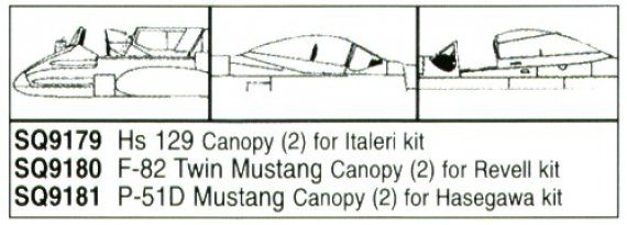 1/72 Henschel HS 129 Vacuform Canopy. For Italeri kit