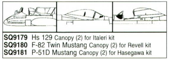 1/72 P-51D Mustang Vacuform Canopy. For Hasegawa kit