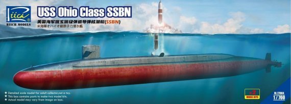 1/700 Uss Ohio Class Ssbn Dual pack Model submarines