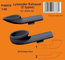 1/48 Lysander Exhaust 2 types for Airfix