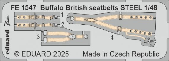 1/48 Buffalo British seatbelts STEEL for Tamiya