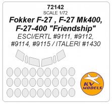 KV Decals Maschere Fokker F-27 Friendship 1/72