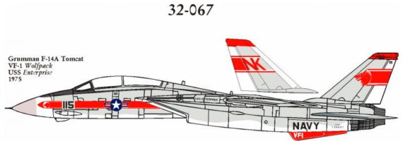 Cam Decals F-14A Tomcat VF-1 Wolfpack 1/32