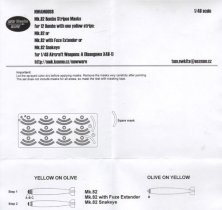 1/48 Masks for Mk.82 Bombs Stripes 'one yellow stripe'