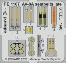 1/48 AV-8A seatbelts late STEEL