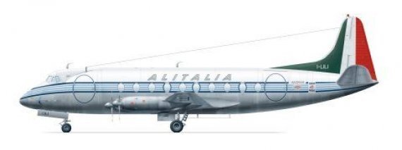 1/144 Viscount 700  Alitalia (laser decals + silk-screened extr