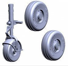 1/48 Saab 105 Sk60 nose gear + main wheels