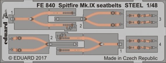 1/48 Spitfire Mk.IX seatbelts STEEL