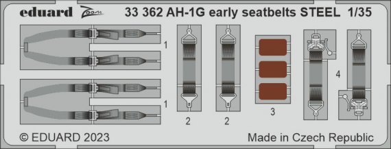 1/35 AH-1G early seatbelts STEEL for ICM