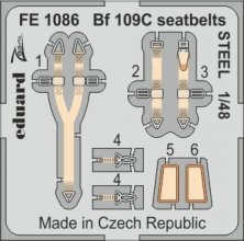 1/48 Bf 109C seatbelts STEEL