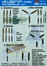 1/72 Decals US logotype&stencil for propeller No.1
